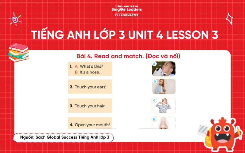 Bài tập tiếng Anh lớp 3 Unit 4 Lesson 3 sách Global Success