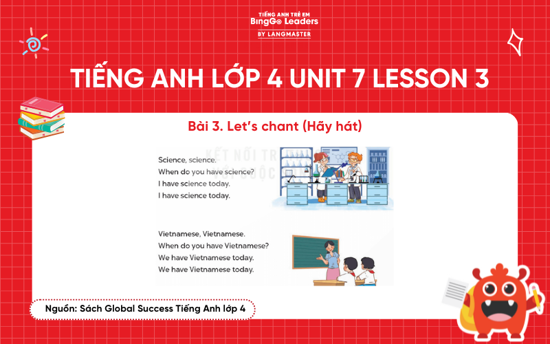 Bài tập tiếng Anh lớp 4 Unit 7 Lesson 3 sách Global Success