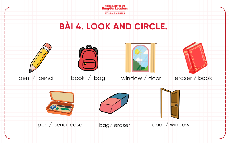 Bài tập số 4 tiếng Anh lớp 3 chương trình Family and friends