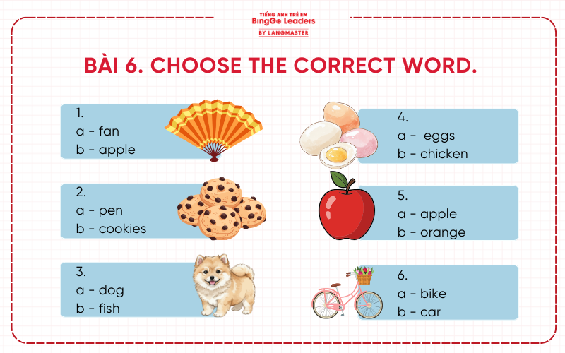 Bài tập số 2 tiếng Anh lớp 3 chương trình Family and friends