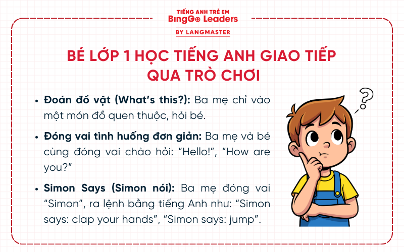 Bé lớp 1 học tiếng Anh bằng trò chơi