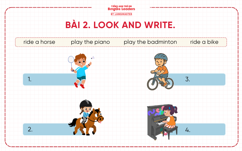 Bài tập tiếng Anh lớp 4 Global Success cho bé ôn tập tại nhà