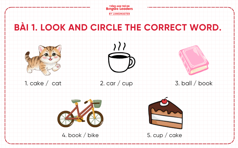 Bài tập tiếng Anh lớp 1 Global Success cho bé ôn tập tại nhà