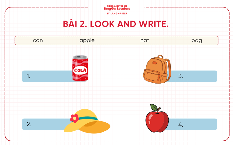 Bài tập tiếng Anh lớp 1 Global Success cho bé ôn tập tại nhà