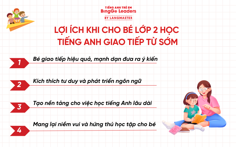Lợi ích khi cho bé lớp 2 học giao tiếp tiếng Anh