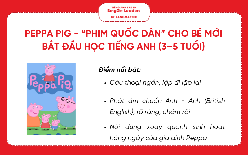Bé học tiếng Anh qua phim hoạt hình song ngữ Pepa Pig