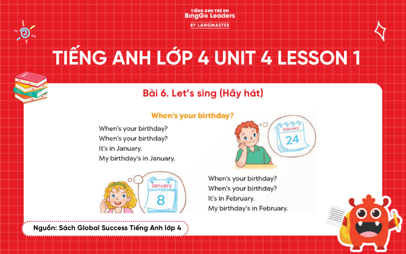 Bài tập tiếng Anh lớp 4 Unit 4 Lesson 1 sách Global Success