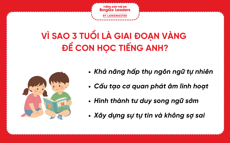Vì sao 3 tuổi là giai đoạn vàng cho bé học tiếng Anh