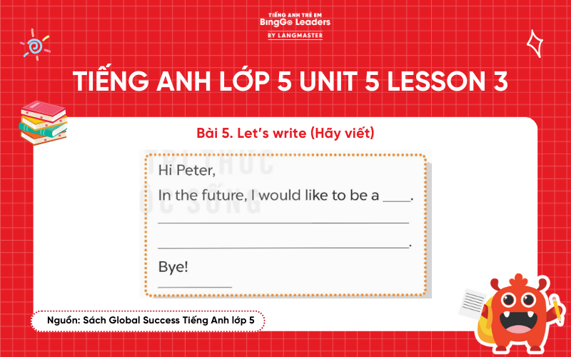 Bài tập tiếng Anh lớp 5 Unit 5 Lesson 3