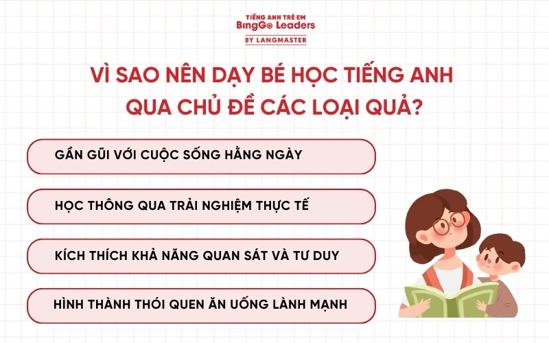 1. Vì sao nên dạy bé học tiếng Anh qua chủ đề các loại quả?