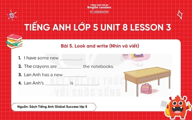 Bài tập tiếng Anh lớp 5 Unit 8 Lesson 3 sách Global Success