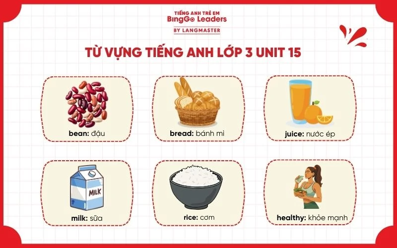 Từ vựng tiếng Anh lớp 3 Global Success Unit 15
