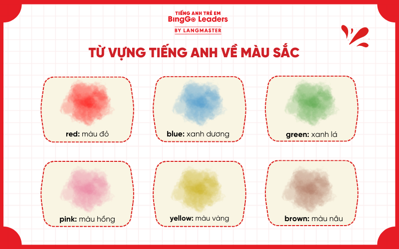 Bảng từ vựng tiếng Anh về màu sắc cho bé 