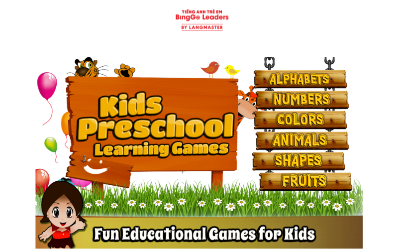  Trò chơi tiếng Anh online cho trẻ em Kids Preschool Learning Game