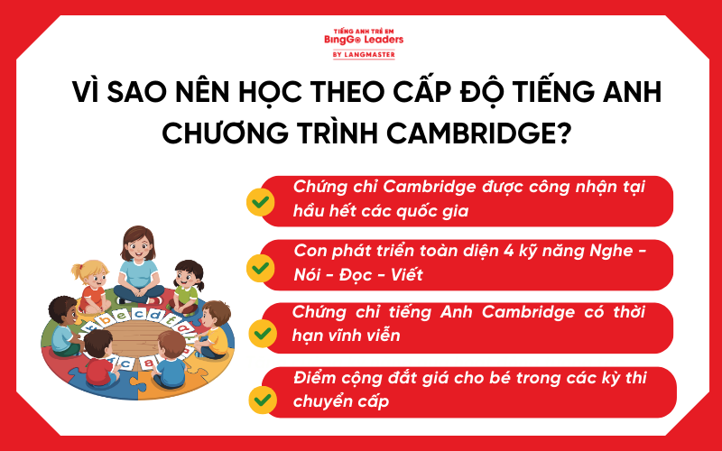 Vì sao nên cho bé học theo các cấp độ tiếng Anh Cambridge
