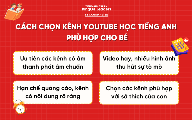Cách chọn kênh YouTube phù hợp cho bé học tiếng Anh