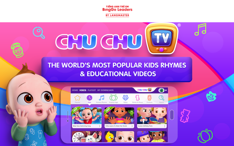 Kênh Youtube học tiếng Anh cho trẻ em ChuChuTv
