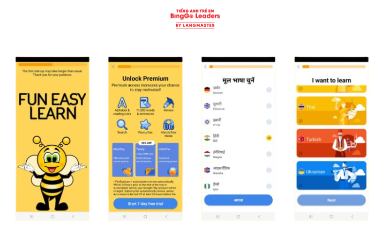 Ứng dụng học tiếng Anh cho trẻ em Fun Easy Learn