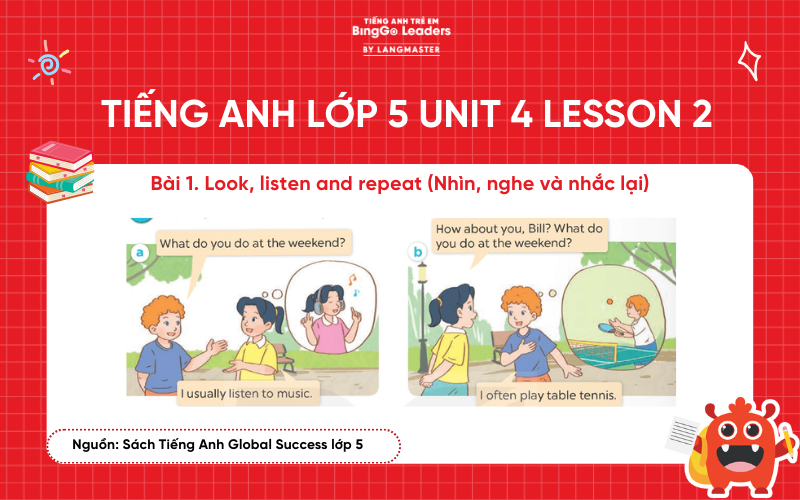 Bài tập tiếng Anh lớp 5 Unit 4 Lesson 2 sách Global Success trang 30, 31