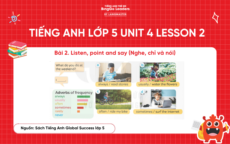 Bài tập tiếng Anh lớp 5 Unit 4 Lesson 2 sách Global Success