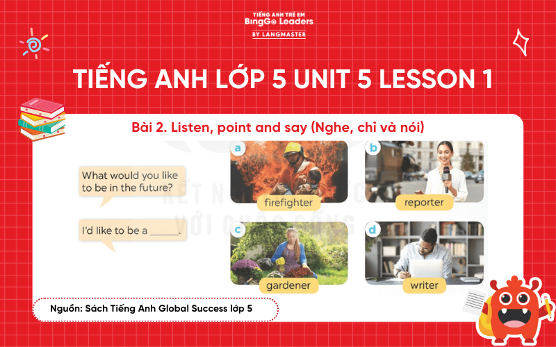 Bài tập tiếng Anh lớp 5 Unit 5 Lesson 1 sách Global Success
