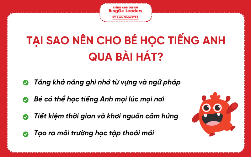 Tại sao nên cho bé học tiếng Anh bằng bài hát trẻ em