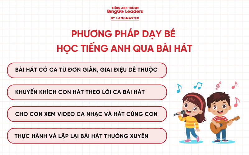 Phương pháp dạy bé học tiếng Anh qua bài hát tại nhà