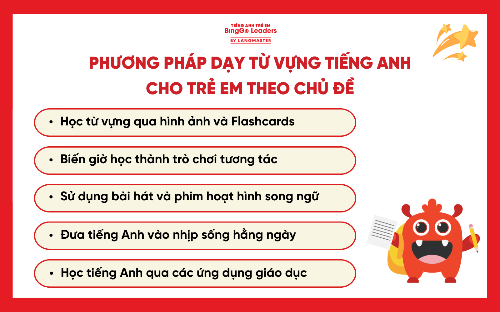 Phương pháp dạy từ vựng tiếng Anh cho trẻ em theo chủ đề
