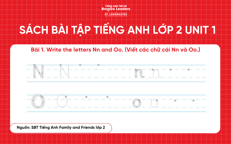 Bài tập SBT tiếng Anh lớp 2 Family and Friends Unit 1