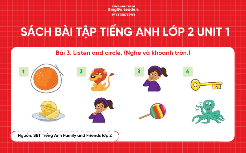 Bài tập SBT tiếng Anh lớp 2 Family and Friends Unit 1