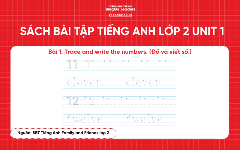 Bài tập SBT tiếng Anh lớp 2 Family and Friends Unit 1