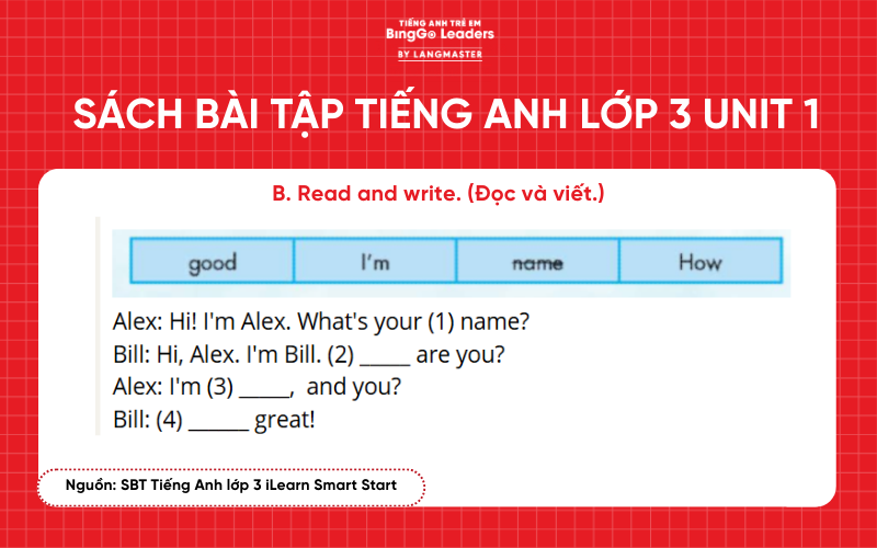 Bài tập tiếng Anh lớp 3 iLearn Smart Start Unit 1