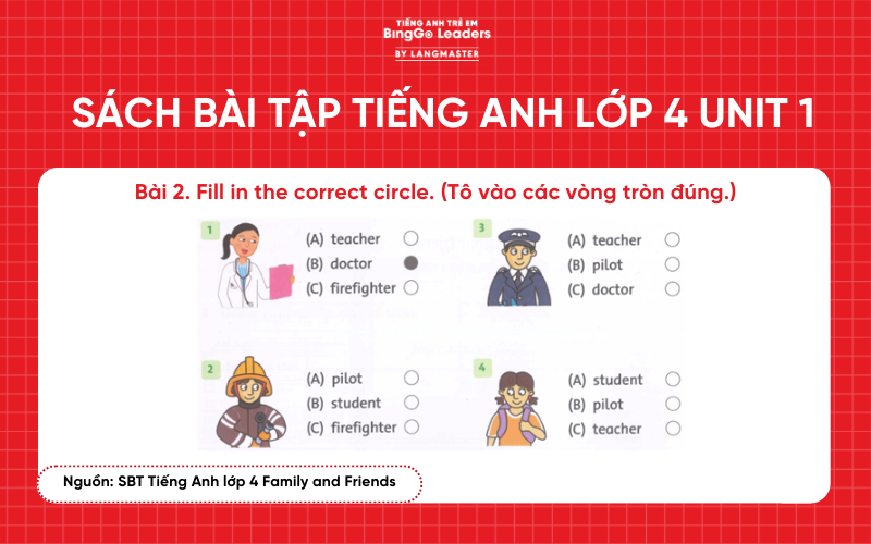 Bài tập tiếng Anh lớp 4 Family and Friends Unit 1