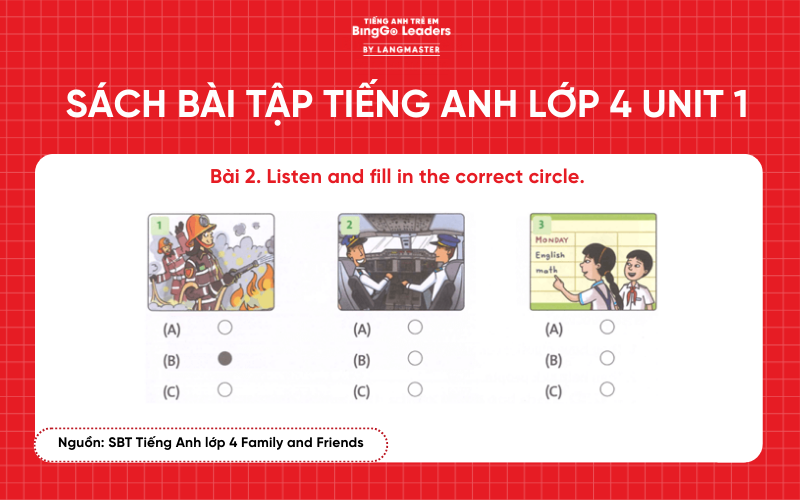 Bài tập tiếng Anh lớp 4 Family and Friends Unit 1