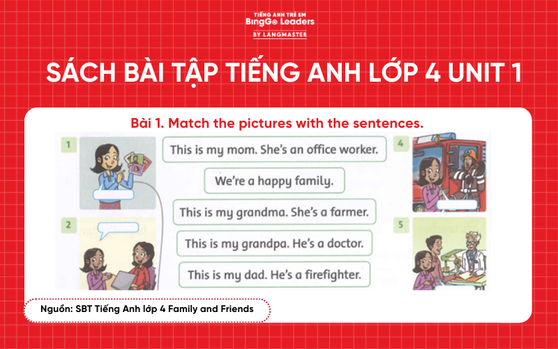 Bài tập tiếng Anh lớp 4 Family and Friends Unit 1
