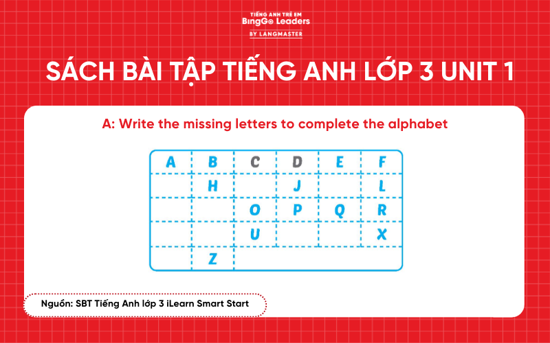 Bài tập tiếng Anh lớp 3 iLearn Smart Start Unit 1