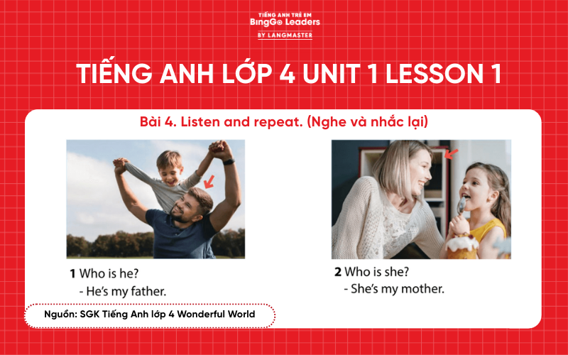 Bài tập tiếng Anh lớp 4 Wonderful World Unit 1 Lesson 1