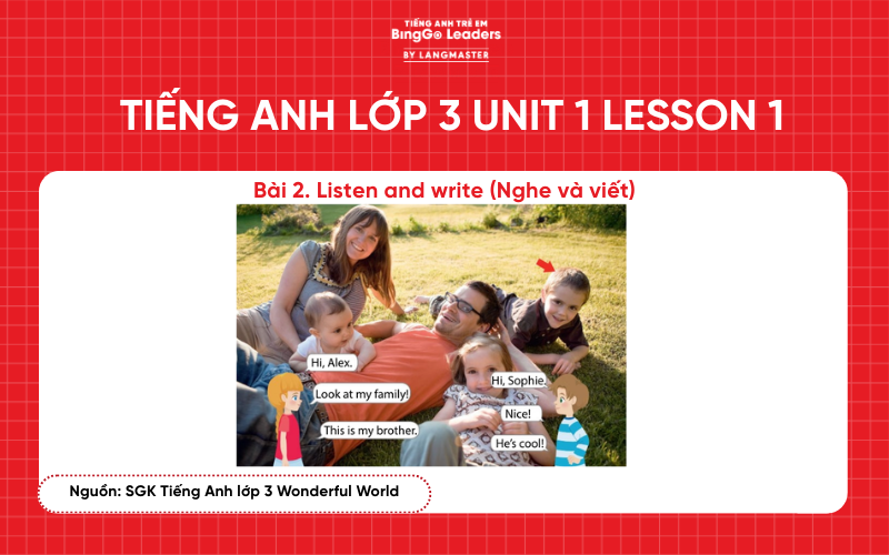 Bài tập tiếng Anh lớp 3 Wonderful World Unit 1 Lesson 1