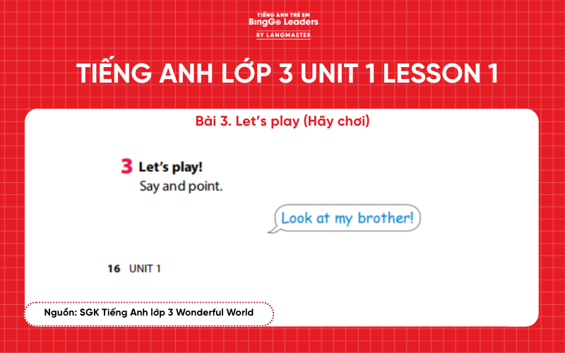 Bài tập tiếng Anh lớp 3 Wonderful World Unit 1 Lesson 1