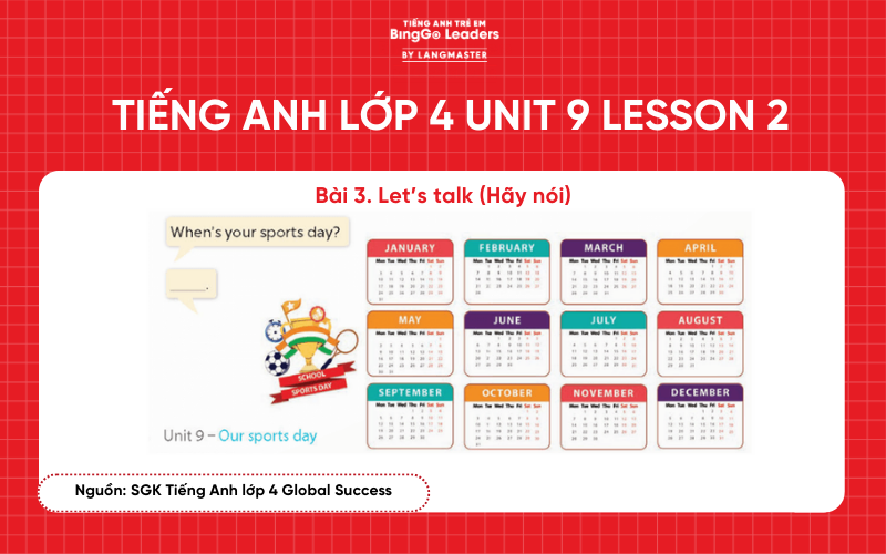 Bài tập tiếng Anh lớp 4 Unit 9 Lesson 2 Global Success