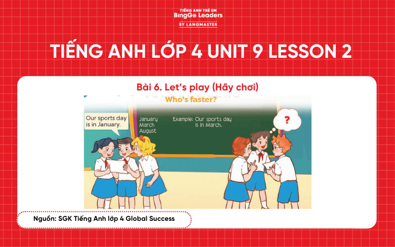 Bài tập tiếng Anh lớp 4 Unit 9 Lesson 2 Global Success
