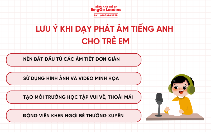 Lưu ý khi dạy phát âm tiếng Anh cho trẻ em