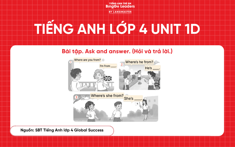 Bài tập tiếng Anh lớp 4 Unit 1 SBT Global Success