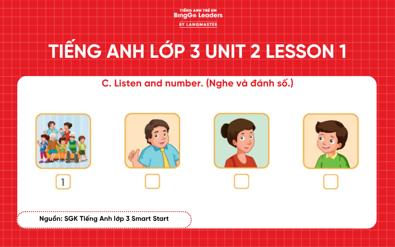 Bài tập Tiếng Anh lớp 3 Smart Start Unit 2 Lesson 1