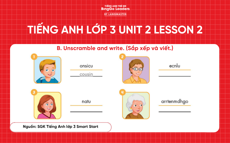 Bài tập Tiếng Anh lớp 3 Smart Start Unit 2 Lesson 2