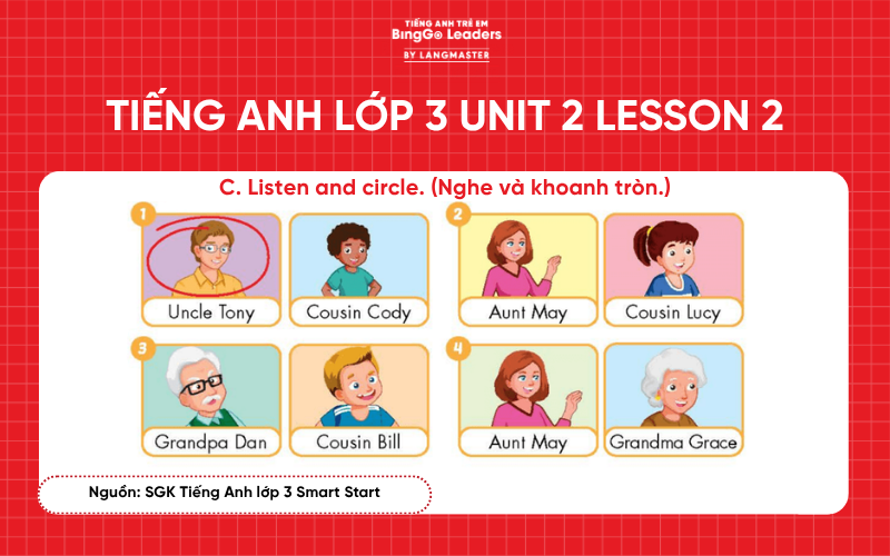 Bài tập Tiếng Anh lớp 3 Smart Start Unit 2 Lesson 2