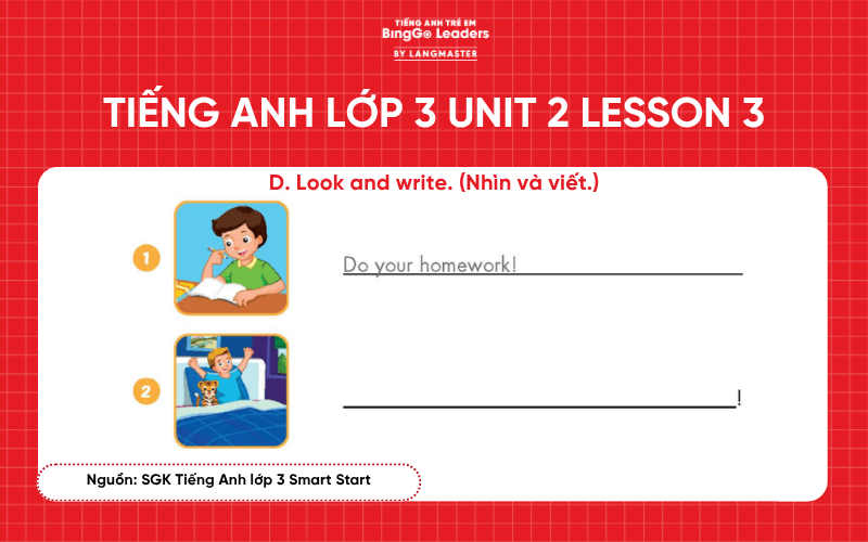 Bài tập Tiếng Anh lớp 3 Smart Start Unit 2 Lesson 3