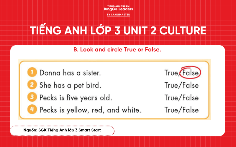 Bài tập Tiếng Anh lớp 3 Smart Start Unit 2 Culture