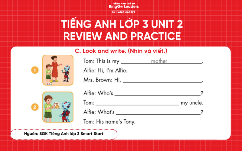 Bài tập Tiếng Anh lớp 3 Smart Start Unit 2 Review and Practice