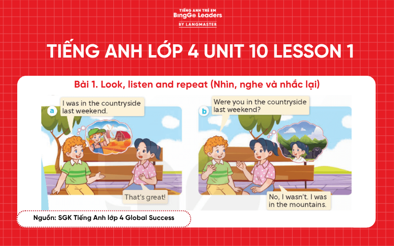 Bài tập tiếng Anh lớp 4 Unit 10 Lesson 1 sách Global Success